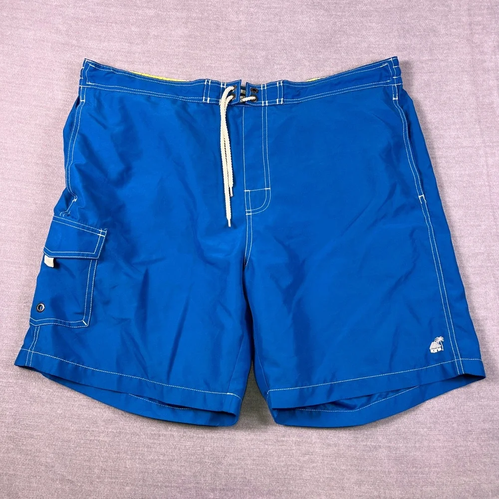 Caribbean Joe Island Supply Co Board Shorts Mid Rise Swim Trunks Mens XL Blue